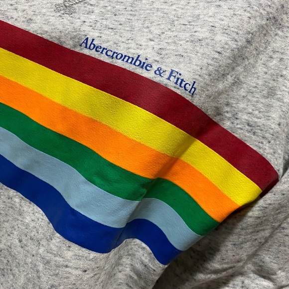 Abercrombie Rainbow 🌈 Cropped sweatshirt Large - Picture 2 of 8